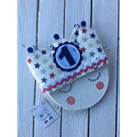 CORONA PERSONALIZADA TELA CUMPLEAÑOS INFANTIL NIÑO DE ESTRELLAS MULTICOLOR Y NÚMEROS 1 AL 9 AZULES INCLUIDOS ENTREGA 1 O…